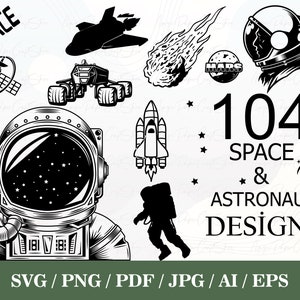 104 Space Svg Bundle, Space Svg, Casque d’astronaute Svg, fichier coupé astronaute, Astronaut PNG, Space Moon Svg, Téléchargement instantané