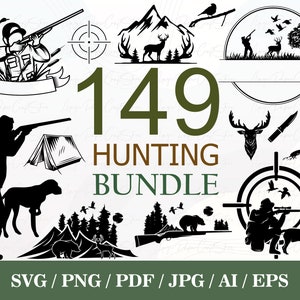 Hunting Svg Bundle | Hunting Season | Hunting Monogram | Hunter Svg | Hunter SVG Cut Files | Duck Hunting Svg | Digital Silhouette, Png, Eps