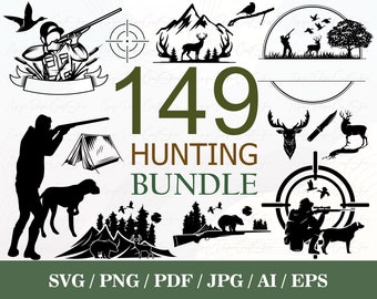 Hunting Svg Bundle | Hunting Season | Hunting Monogram | Hunter Svg | Hunter SVG Cut Files | Duck Hunting Svg | Digital Silhouette, Png, Eps