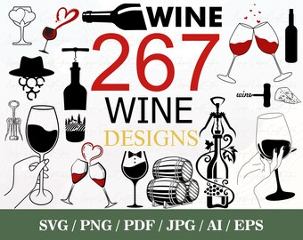 Wijn SVG Bundel, Wijn PNG Bundel, WIJN Svg Cut Files, Wine Cut Files, Wijnglas Svg, Wijnglas Png, Wijn drinken Svg, Wijngaard Svg
