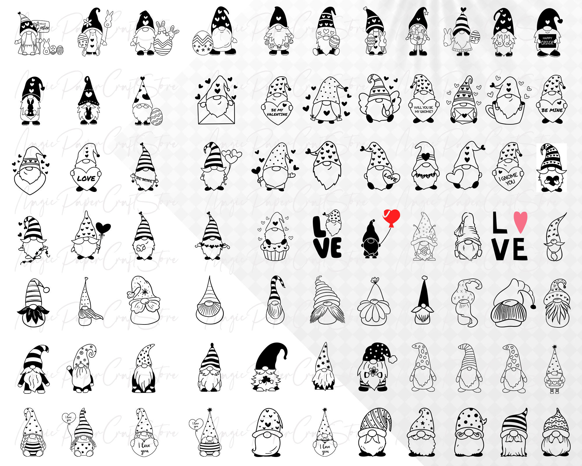 233 Gnome SVG Bundle| Gnome Png Design | Love SVG | Gnome Clipart ...