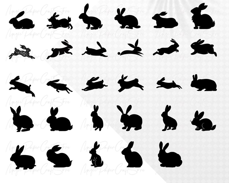 Bunny SVG Bundle | Easter Bunny SVG | Rabbit Clipart | Rabbit PNG ...