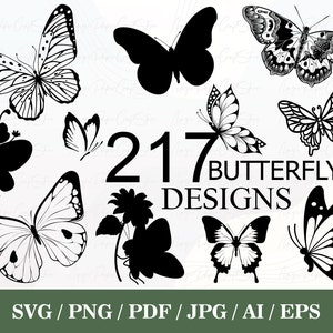 217 Butterfly Svg Bundle, Butterfly Svg, Pliki Cricut SVG, Pliki Cricut SVG, Butterfly SVG Warstwowe, Clipart Butterfly, Motyle Svg
