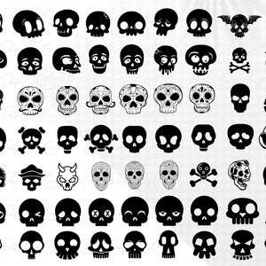 Skull svg bundle, skull png files, sugar skulls svg, Skull PNG Bundle, Skull Head Svg, Instant download image 4