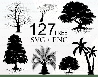 127 Trees SVG Bundle | Forest Svg Bundle | Forest Silhouette Designs | Nature Svg Bundle | Landscape Svg Bundle | Botanical Svg Bundle