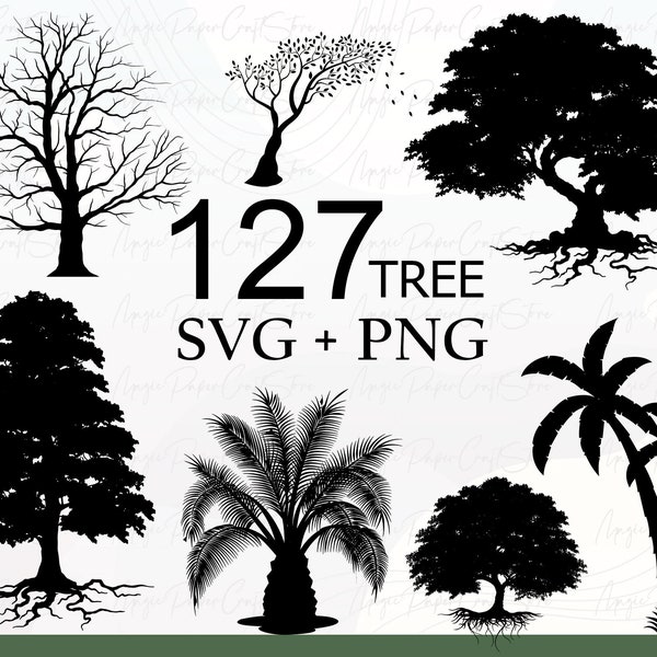 127 Trees SVG Bundle | Forest Svg Bundle | Forest Silhouette Designs | Nature Svg Bundle | Landscape Svg Bundle | Botanical Svg Bundle