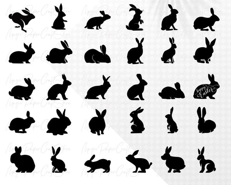 Bunny SVG Bundle | Easter Bunny SVG | Rabbit Clipart | Rabbit PNG ...