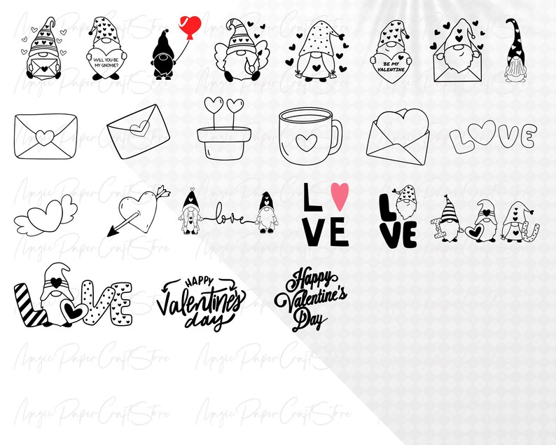 Valentine's Day Gnomes SVG Bundle| Valentine's Day Gnome Png Design ...