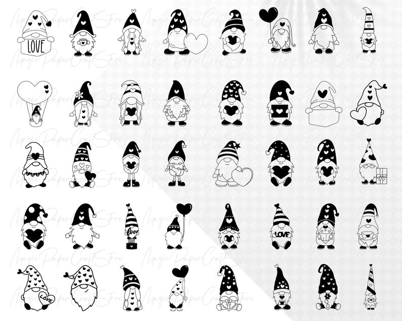Valentine's Day Gnomes SVG Bundle| Valentine's Day Gnome Png Design ...