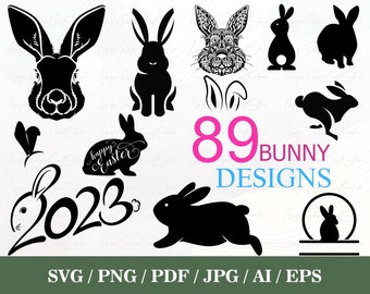 Bunny SVG Bundle | Osterhase SVG | Hase Clipart | Hase PNG | Ostern Schnittdateien | Hase Schnittdateien | Hase Silhouette | Hase Vektor