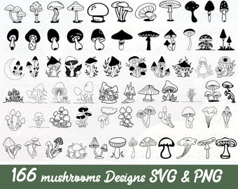 Mushroom svg bundle, Mushrooms svg, Mushroom Clipart, Floral mushroom svg, Magic mushroom svg, Mushroom stencil svg, fungus svg, morel svg