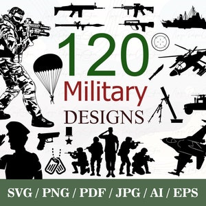 120 Military SVG Bundle Soldier SVG Army svg Military svg Military PNG Military Vector Military Cut Files Us Army svg image 1