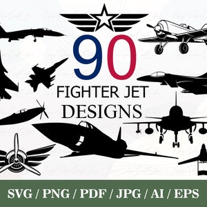 Fighter Jet SVG Bundle | Kampfflugzeuge SVG Download | Militärflugzeuge Vektor | Kampfflugzeug SVG | Air Force Silhouette Clipart