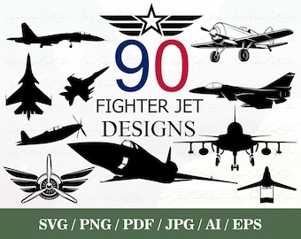 Fighter Jet SVG Bundle | Fighter Planes SVG Download | Military Planes Vector | Fighter Aircraft SVG | Air Force Silhouette Clipart