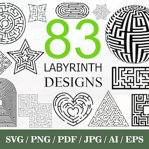 83 Labyrinth SVG Bundle | Labyrinth Png | Maze svg | Maze Png | Labyrinth Eps | Labyrinth Vector | Labyrinth cut files