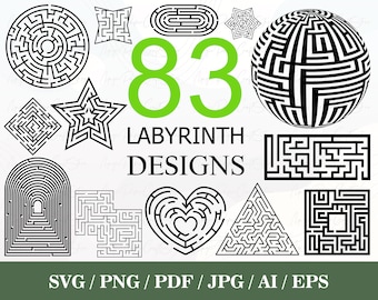 83 Labyrinth SVG Bundle | Labyrinth Png | Maze svg | Maze Png | Labyrinth Eps | Labyrinth Vector | Labyrinth cut files
