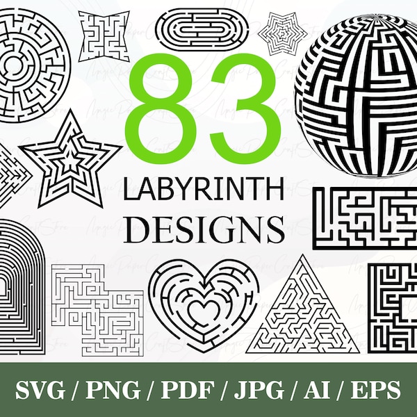 83 Labyrinth SVG Bundle | Labyrinth Png | Maze svg | Maze Png | Labyrinth Eps | Labyrinth Vector | Labyrinth cut files