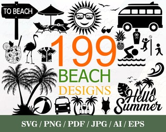 Beach SVG Bundle | Beach Life Svg | Palm Tree | Summer Svg | Beach Clipart | Beach  Vector | Beach svg Files | Beach cut files