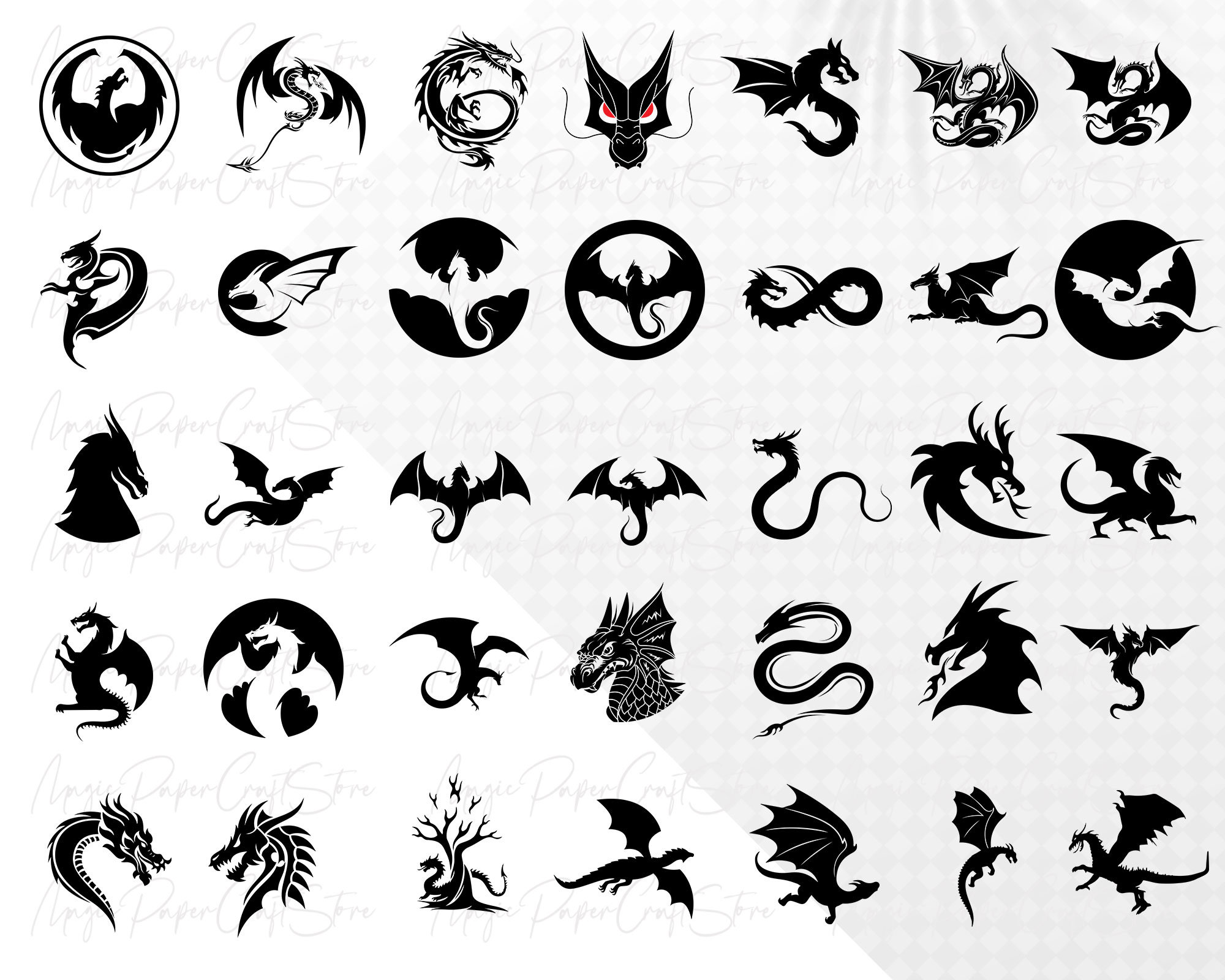 96 Dragon SVG Bundle Dragon Cut File Dragon Clipart - Etsy Australia