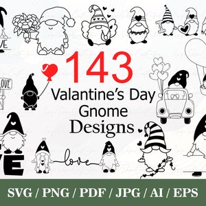 Valentine's Day Gnomes SVG Bundle| Valentine's Day Gnome Png Design ...