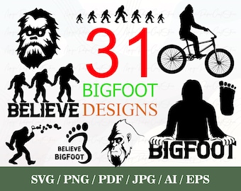 Bigfoot svg Bundle, Big Foot Svg, Sasquatch Svg, Bigfoot  Cut File, bigfoot png, bigfoot svg file, Sasquatch png, Sasquatch Silhouette