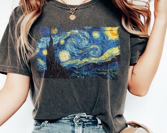 Comfort Colors Van Gogh Starry Night Shirt, Vincent Van Gogh Shirt, Vangogh Shirt, Art History Tee, Artist T Shirt, Famous Artist, Celestial