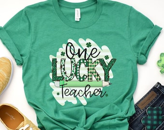 Camicia del giorno di San Patrizio, Camicia del giorno di San Patrizio per insegnanti, Una camicia dell'insegnante fortunato, T-shirt fortunata di San Patrizio, St Pattys TShirt