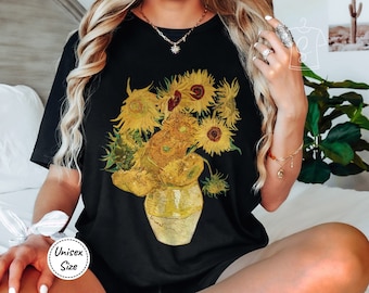 Van Gogh Sunflowers Shirt, Vincent Van Gogh Shirt, Sunflowers Tshirt, Artist T-Shirt, Famous Art Shirt, Vintage Floral Tee,Renaissance Shirt