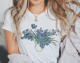 Camisa Van Gogh Irises, camisa Vincent Van Gogh, camisa Vangogh Irises, camiseta Iris, camiseta de artista, camiseta de arte famoso, camiseta floral, regalo del maestro
