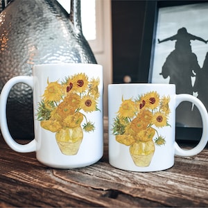 Van Gogh Sunflowers Mug, Sunflower Mug, Van Gogh Mug, Sunflower Gift, Famous Painting, Artist Gift, Art Lover Gift, Renaissance Gift,Art Mug