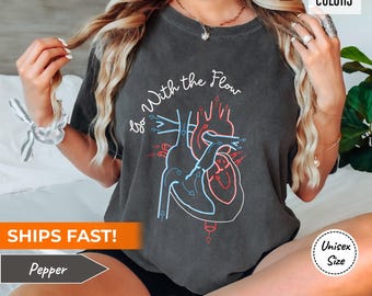 Cardiac Nurse Tshirt • Heart Anatomy Design • Gift for Cardiologist, EKG Tech, Med Student • Premium Comfort Colors® Shirt • 2X 3X Plus Size