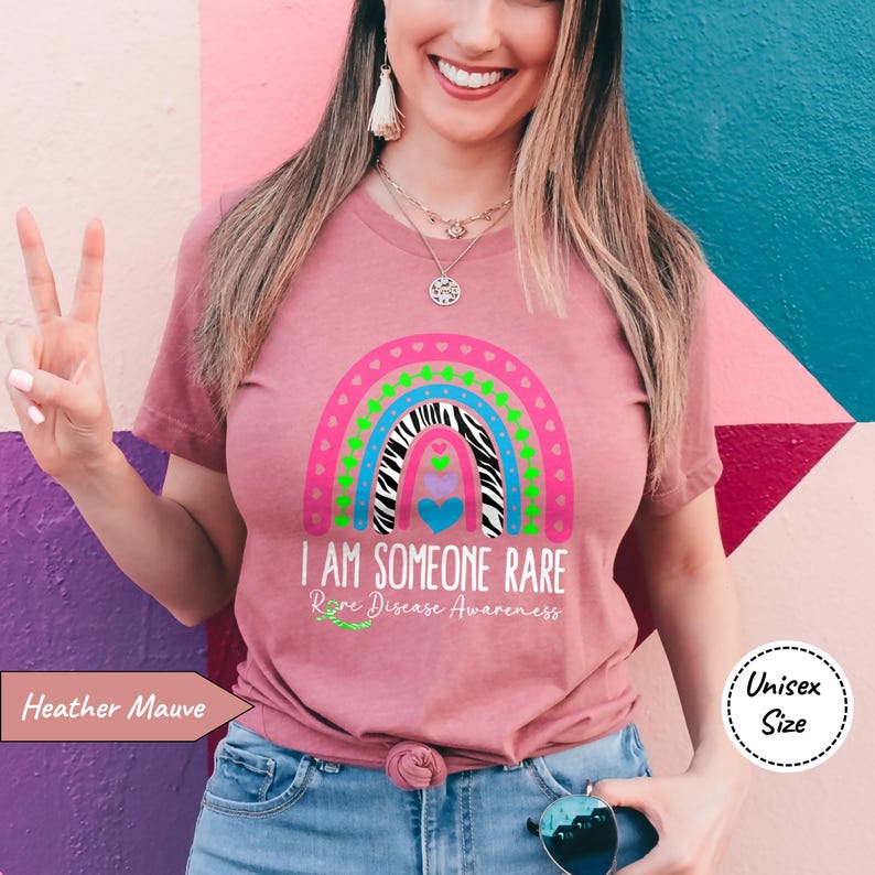 Rare Disease Awareness Shirt • I Am Someone Rare T-Shirt • Rare Disease Day Tshirt • Adult and Youth Size • Premium Soft Cotton Tee Heather Mauve