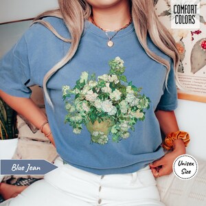 Van Gogh Roses Shirt • Comfort Colors® Shirt • Dark Academia Tshirt • Gift for Art Teacher, Lover or Professor • Floral Artsy Botanical Tee image 6