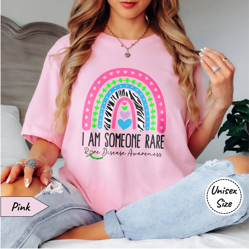 Rare Disease Awareness Shirt • I Am Someone Rare T-Shirt • Rare Disease Day Tshirt • Adult and Youth Size • Premium Soft Cotton Tee Pink