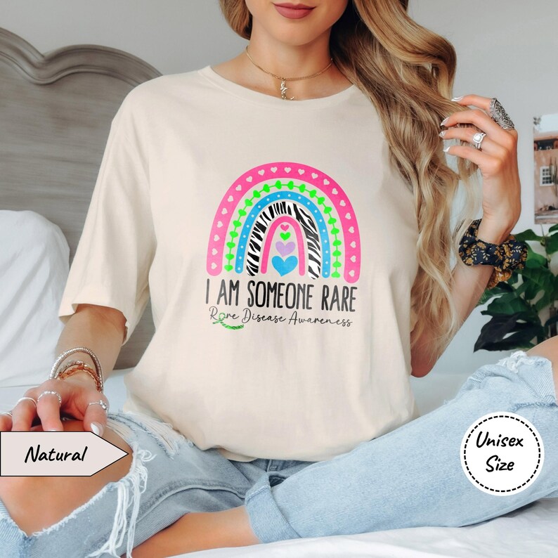 Rare Disease Awareness Shirt • I Am Someone Rare T-Shirt • Rare Disease Day Tshirt • Adult and Youth Size • Premium Soft Cotton Tee Natural
