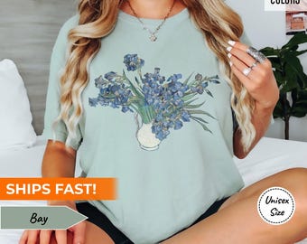 Vincent Van Gogh Irises Shirt • Comfort Colors® Tee • Famous Artist T-Shirt • Gift for Art Teacher, Lover or Professor • Dark Academia Shirt
