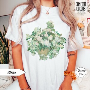 Van Gogh Roses Shirt • Comfort Colors® Shirt • Dark Academia Tshirt • Gift for Art Teacher, Lover or Professor • Floral Artsy Botanical Tee image 4