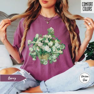 Van Gogh Roses Shirt • Comfort Colors® Shirt • Dark Academia Tshirt • Gift for Art Teacher, Lover or Professor • Floral Artsy Botanical Tee image 7