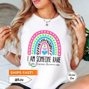 Rare Disease Awareness Shirt • I Am Someone Rare T-Shirt • Rare Disease Day Tshirt • Adult and Youth Size • Premium Soft Cotton Tee White