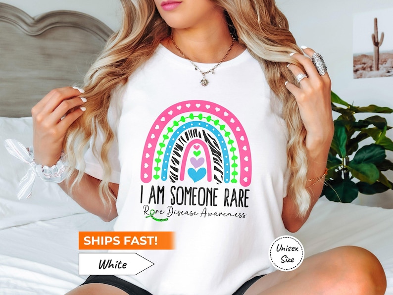 Rare Disease Awareness Shirt • I Am Someone Rare T-Shirt • Rare Disease Day Tshirt • Adult and Youth Size • Premium Soft Cotton Tee White