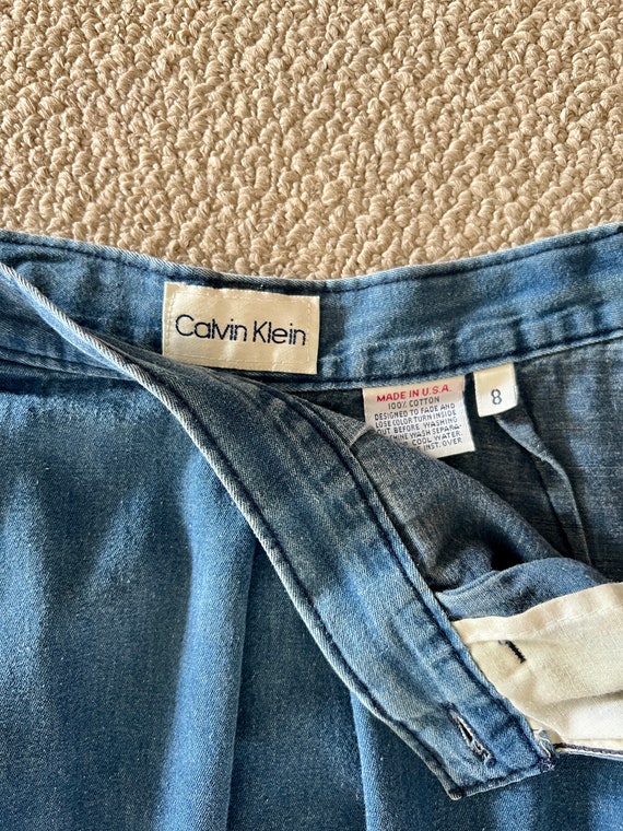 80's Vintage Calvin Klein Denim skirt - image 2