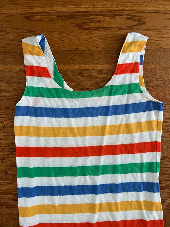 vintage 80's  rainbow tank mini dress - image 3