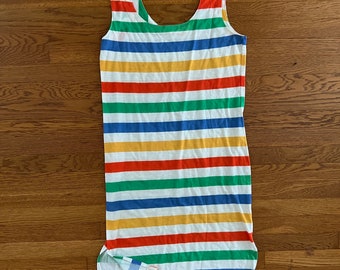 vintage 80's  rainbow tank mini dress