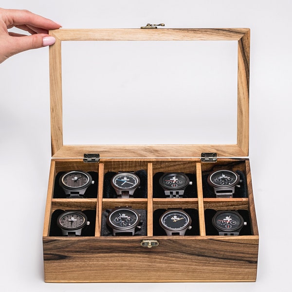 Watch box for men, Watch organizer, Christmas gift, Wooden Watch storage box, Watch display case, Unique gift, Watch Holder, Mens Watch Case