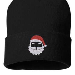 Weihnachtsmann Cuffed Beanie, Feiertags-Geist-Hut, Weihnachtsmütze, Weihnachtsmann gestickte Cuffed Beanie
