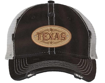 Texas Trucker Distressed Hat, Lone Start State Hat, Texas Old Style Patch Trucker, Urban Style Cowboy Hat
