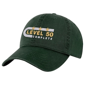 50th Gold Anniversary Baseball Hat - Level 50 Complete Dad Hat