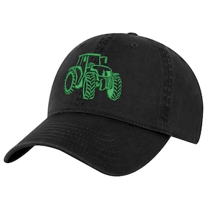 Green Tractor Hat – Embroidered Farm Baseball Cap