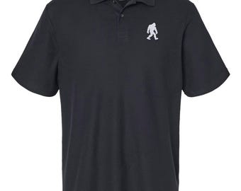 Bigfoot Sasquatch Polo Shirt - Embroidered Yeti Polo Shirt for Outdoor Enthusiasts