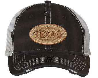 Sombrero desgastado de camionero de Texas, sombrero estatal de inicio solitario, camionero de parche de estilo antiguo de Texas, sombrero de vaquero de estilo urbano